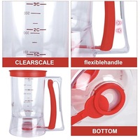Distributeur de pâte à crêpes 4 tasses, verseur de pâte pour faire des crêpes, des crêpes, des muffins, des cupcakes, poignée ergonomique avec bec anti-éclaboussures