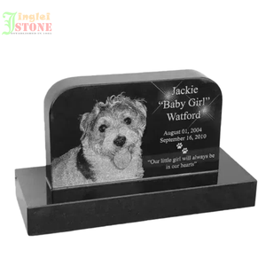 犬と猫のためのモダンなデザインカスタム花崗岩の石の墓石パーソナライズされた記念墓石写真付き - Product Image 1