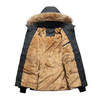 Vestes d'hiver pour hommes de grande taille avec col en fourrure polaire épaisse et capuche Manteaux pour hommes Veste décontractée Vêtements d'extérieur pour hommes Veste coupe-vent Parka