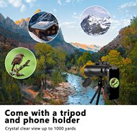 Telescopio Monocular de 80x100, telescopio Monocular de teléfono, telescopio Monocular de alta definición para Stargzing, viaje, Camping, senderismo