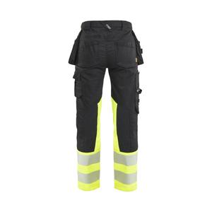 BLAKLADER - 703011499933C42 Women's hi-vis <b>trousers</b> <b>stretch</b> <b>Black</b>/Yellow - EAN 7330509958414 HI-VIS WORKWEAR - Product Image 2