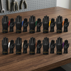 Leather <b>Gloves</b> Wrist Length Plain Style Unlined Black with Colorful Palm Outdoor Winter Use Unisex Leather <b>Gloves</b> 2026 Stylish. - Product Image 4