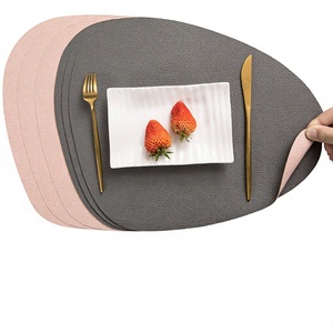 Mantel Individual Portátil Ecológico de Cuero Cuadrado/Redondo para Mesa de Cocina, Antideslizante, para Comer, Viajes, Bebés, Diseño Clásico - Product Image 2
