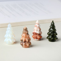 Sculptures d'arbre de Noël en agate de cristal gravées en gros pour la décoration intérieure, style vintage, toutes occasions