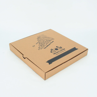 Boîte à pizza carrée jetable en carton ondulé à trois couches, imprimée sur mesure, avec poignée, plusieurs tailles disponibles, logo personnalisé, impression offset