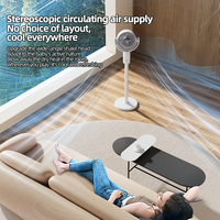 Ventilateur tour électrique silencieux sur pied, hauteur réglable de 7 à 9,9 pouces, refroidissement de l'air, en plastique, avec télécommande, installation murale