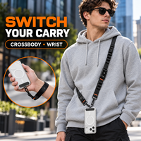 Sangle de téléphone détachable 2-en-1 personnalisée, réglable, à porter en bandoulière ou au poignet, avec boucle magnétique et sangle MOLLE