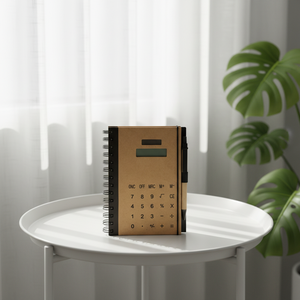 BolerGifts HC-318M Carnet de <span class=keywords><strong>poche</strong></span> personnalisé A6 à spirale, 80 feuilles, calculatrice électronique multifonction, stylo, couverture en papier - Product Image 3