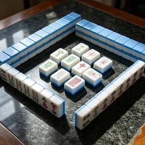 Jeu de Mahjong américain personnalisé à 4 couches, 160 tuiles en acrylique écologiques, bleu ciel, pour enfants, maison et club - Product Image 1