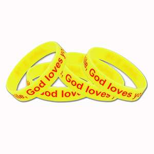Sıcak satış çevre dostu kauçuk ucuz özel metin mektubu Logo bilezik silikon bileklik reklam hediyeler olarak - Product Image 4