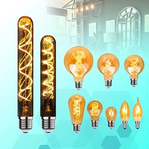 <span class=keywords><strong>Ampoule</strong></span> <span class=keywords><strong>LED</strong></span> Edison à <span class=keywords><strong>filament</strong></span> spiralé rétro E27 E14 4W AC220V en verre C35 G45 T45 A60 ST64 T225 G80 G95 G125 Lampe décorative vintage - Product Image 5