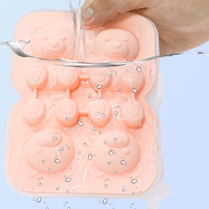 <span class=keywords><strong>Stampo</strong></span> in Silicone a 4 Scomparti a Forma di <span class=keywords><strong>Orsetto</strong></span> 3D per Cubetti di Ghiaccio, Cioccolato, Torte, Caramelle con Imbuto - Product Image 3