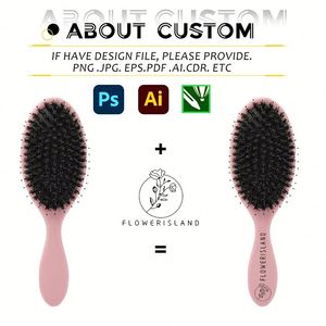 Brosse à cheveux professionnelle en nylon et poils de sanglier, démêlante, avec logo, pour salon de coiffure, outil de coiffure écologique, vente en gros d'usine - Product Image 3