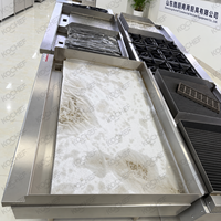 Équipement de cuisine commerciale approuvé ETL, plaque chauffante à gaz de 24 pouces, plaque thermostatée, barbecue avec plaque de 20 mm d'épaisseur