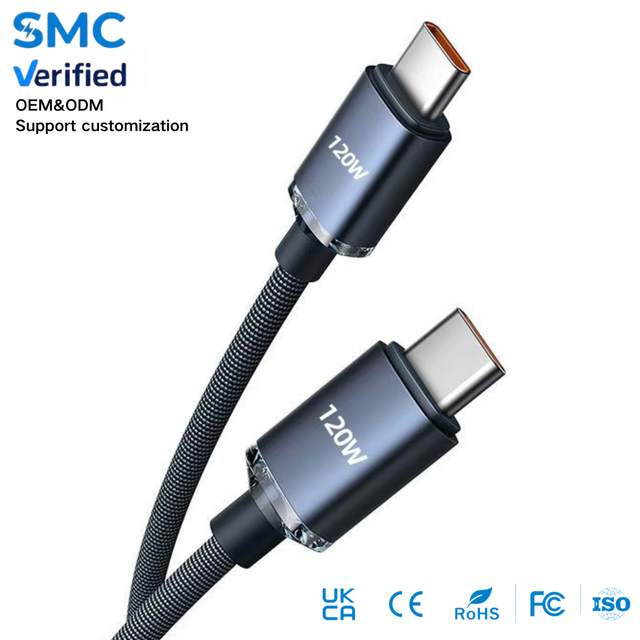 Usb c Charging Cable 120w Nylon Braided Type c to Type c Cable 3a Fast Charging 480mbps Fast Transmission Data Cable