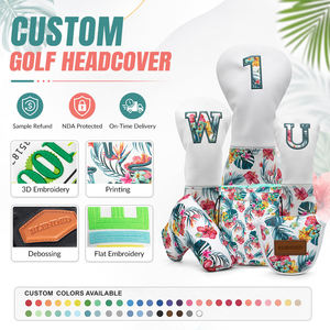 Customizable PU Leather Wool Nylon Golf Club Head Covers Soft Plush Lining Magnetic Closure Head Cover for Wood <b>Putter</b> - Product Image 1