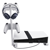 Support horizontal pour PS5 Pro, PS5 Slim, support de rangement pour console avec 5 ports USB, station d'accueil portable à base plate