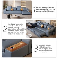 Canapé-lit multifonctionnel pour appartement, salon, chaise longue avec rangement, moderne, simple, pliable, avec structure en bois