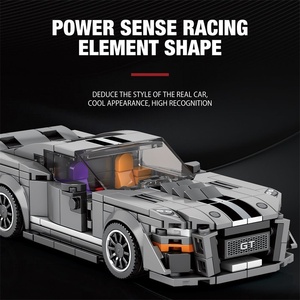 672 Blocs de construction Supercar 8 grilles, Voiture de course à assembler, Décoration éducative pour garçons, Petites particules en plastique ABS coloré - Product Image 3