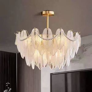 Luminaire suspendu moderne <span class=keywords><strong>en</strong></span> cuivre et verre personnalisable pour hôtel, <span class=keywords><strong>plume</strong></span>, décoration intérieure, salon, salle à manger, lampe de plafond - Product Image 6