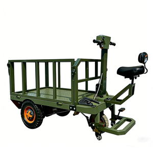 Chariot de transport électrique pliable à 3 roues, batterie longue portée, tout-terrain, robuste, pour charges lourdes, plateforme de transport extérieure - Product Image 3