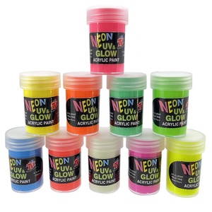 10 pièces 22ml lueur dans le noir peinture Fluorescent néon couleurs lueur acrylique peintures étanche <span class=keywords><strong>Blacknight</strong></span> peinture pour Halloween décor - Product Image 4
