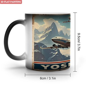 Mug en céramique pour sublimation 11oz, noir givré, tasse magique changeant de couleur à la chaleur - Product Image 1