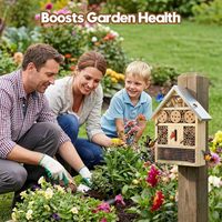 Nouvel hôtel à insectes multifonctionnel pour abeilles, papillons et autres pollinisateurs de jardin, en bois de pin durable