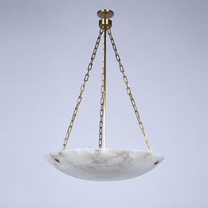Natural Alabaster Chandelier Luxury Brass Pendant <b>Light</b> for Hotel Villa Dining Room OEM ODM Lighting Factory - Product Image 5
