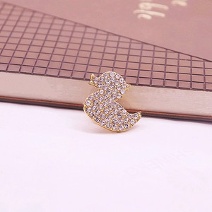 Design minimalista alla moda chiaro strass intarsiato 18K color oro <span class=keywords><strong>piccole</strong></span> dimensioni stile animale carino piccolo anatra spilla per le signore - Product Image 3