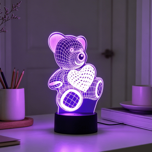 Veilleuse 3D USB à LED, Lampe de Table à Couleurs Changeantes, Motif Appareil Photo Flash, Cadeau Chambre à Coucher, Expédition Rapide - Product Image 1