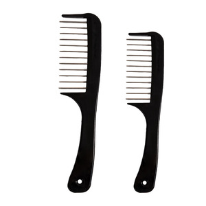 Professional Hair Styling <b>Comb</b> With Steel Needles Large Size For Salon Use Black Plastic Fork <b>Comb</b> - Product Image 1