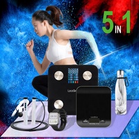 Báscula de grasa corporal inteligente 5 en 1 para fitness al por mayor, necesaria para una vida saludable, báscula de análisis corporal de alta precisión