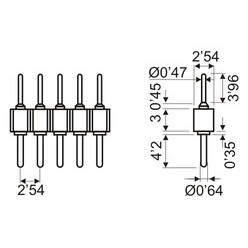 Barre de distribution à 40 connecteurs ronds mâles, idéale pour les connexions électriques multiples et l'extension de circuits. - Product Image 2