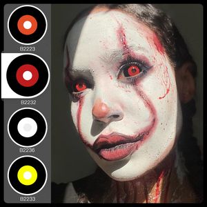 Lentilles Sclérales Pseyeche <span class=keywords><strong>Halloween</strong></span> 22mm, Noires et Blanches, Couvrant l'Œil Entier, Lentilles de Contact Coréennes pour Cosplay - Product Image 5