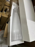 Vase en verre transparent haut et décoratif moderne pour mariage, grand vase en forme de trompette rayé, centre de table pour décoration de mariage