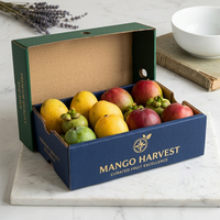 Emballage personnalisé en carton ondulé imprimé pour fruits et légumes (avocat, ananas, tomate, orange, pomme, citron)