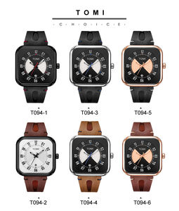 Reloj de Pulsera TOMI T094 para Hombre, Movimiento de Cuarzo, Diseño Simple, Forma Cuadrada de Lujo, Fecha Automática, Correa de Cuero, Gran Venta - Product Image 6