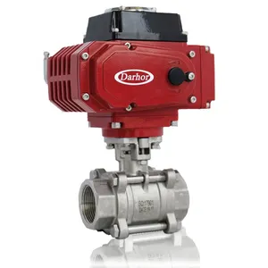 ON-OFF adjustable SS304 SS316 PVC motorized electric actuator ball valve