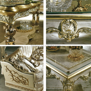 Antique Mediterranean Style Fine Wood Carved Square <strong>Coffee</strong> <strong>Table</strong>, Double Layer Designed <strong>Glass</strong> Top Ornate <strong>Coffee</strong> <strong>Table</strong> - Product Image 3