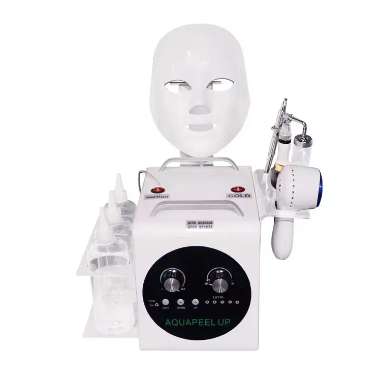 5 in 1 hydra oksijen ultrasonik yüz oksijen therapyLED maske cilt yüz bakımı vakum emme su oksijen küçük kabarcık makinesi