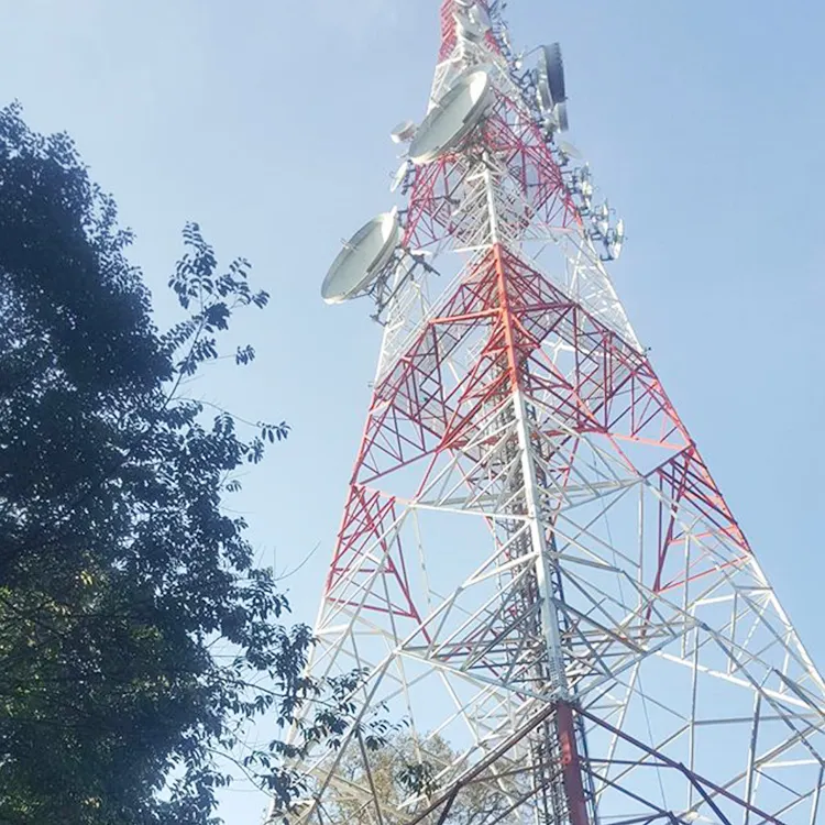 Torres de cuatro patas para comunicación por microondas, longitud de 20m, ángulo de 4 Patas, antena de acero, Torre de Telecomunicaciones