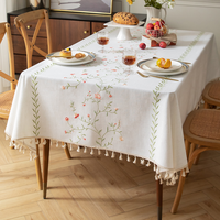 Nappe brodée nordique WML100 à motif floral végétal, design personnalisé, haute qualité, anti-poussière