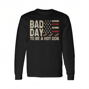Camiseta de manga larga con bandera de Estados Unidos, Bad Day To Be A Hot Dog, 4 de julio - Product Image 2