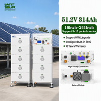 Système de stockage d'énergie par batterie LiFePO4 57-241 kWh, batterie solaire haute tension 280 Ah 314 Ah pour usage commercial et industriel