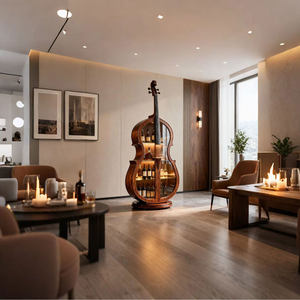 Cello, armoire à vin en bois massif de noyer noir d'Amérique du Nord, style européen et américain, avec <span class=keywords><strong>porte</strong></span> en verre, pour salon - Product Image 3