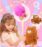 Vente en gros OEM : Boule anti-stress lumineuse en forme d'ours poilu en PU, jouet sensoriel pour filles et garçons de 14 ans et plus