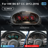 Panel Instrumen Speedometer Digital Mobil Virtual Cockpit 12,3 Inci untuk VW Passat B6 B7 CC 2012-2016 Upgrade Dashboard Otomatis