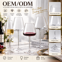 Ensemble de verres à vin en cristal avec logo personnalisé et coffret cadeau de luxe, verrerie haut de gamme pour hôtel, mariage, banquet, événement, bar et cadeaux d'entreprise