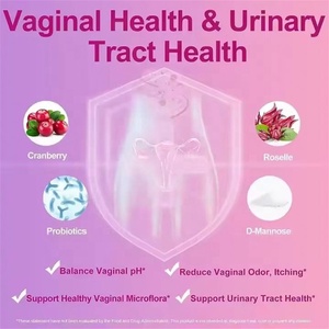 Capsules Probiotiques pour Femmes Équilibre du pH Flore Saine Suppléments Probiotiques Capsules Probiotiques Vaginales avec Canneberge D-mannose - Product Image 3
